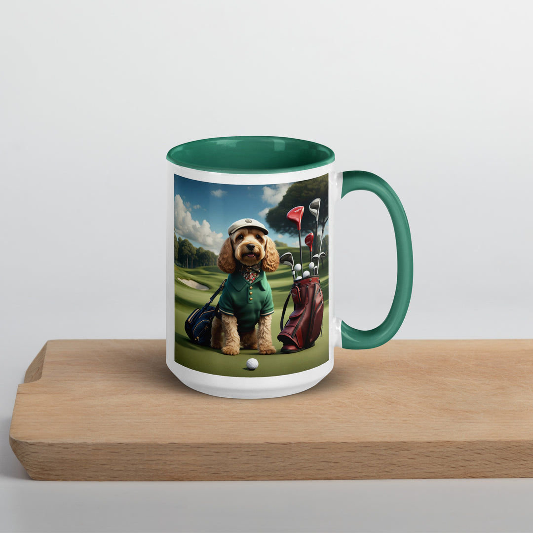 Cockapoo Golfer- Mug with Color Inside