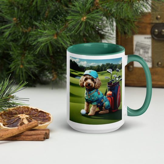 Cockapoo Golfer- Mug with Color Inside v5