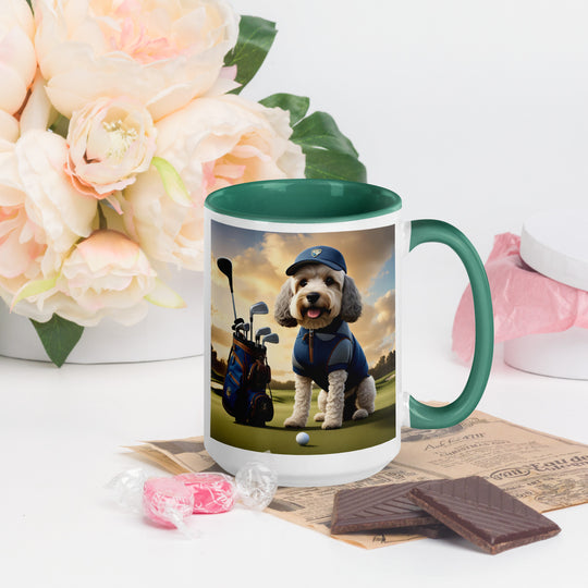 Cockapoo Golfer- Mug with Color Inside v8