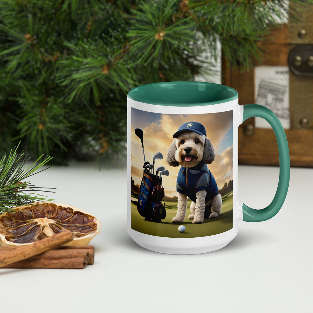 Cockapoo Golfer- Mug with Color Inside v8