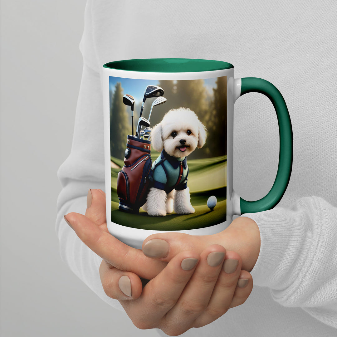 Maltipoo Golfer- Mug with Color Inside v4