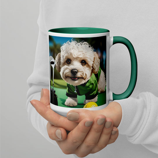 Maltipoo Golfer- Mug with Color Inside v5