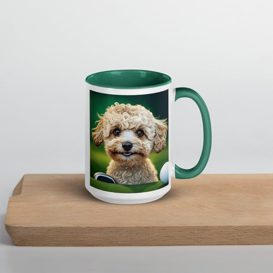 Maltipoo Golfer- Mug with Color Inside v6