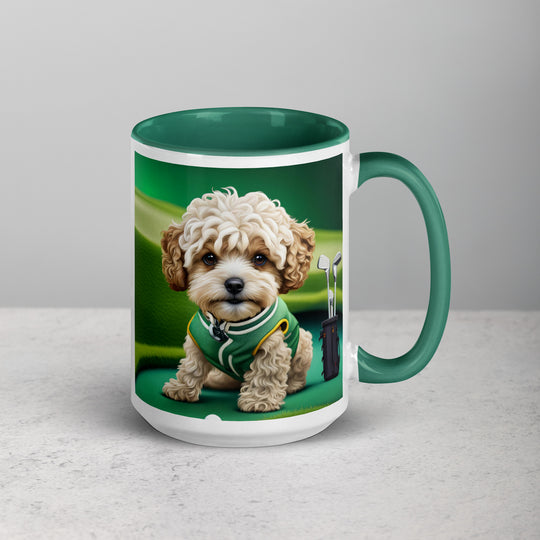 Maltipoo Golfer- Mug with Color Inside v7