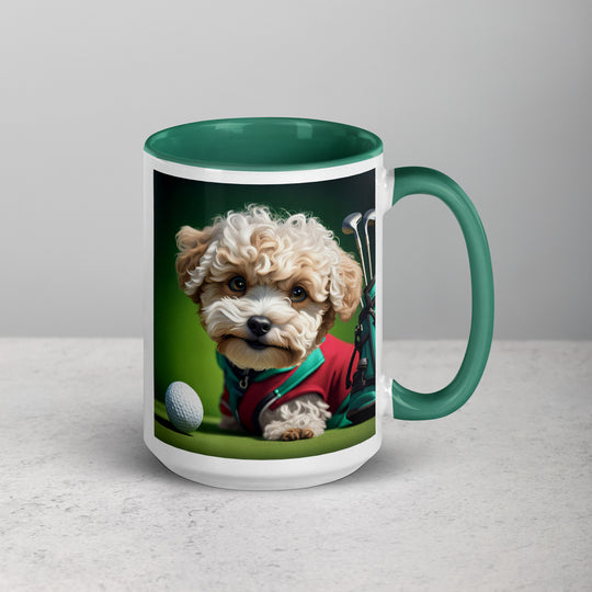 Maltipoo Golfer- Mug with Color Inside v9