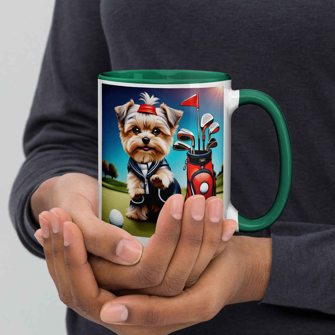 Morkie Golfer- Mug with Color Inside v2