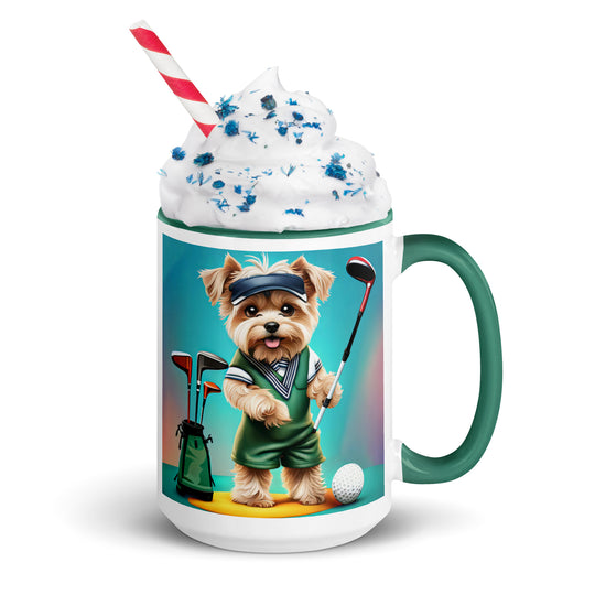 Morkie Golfer- Mug with Color Inside v3