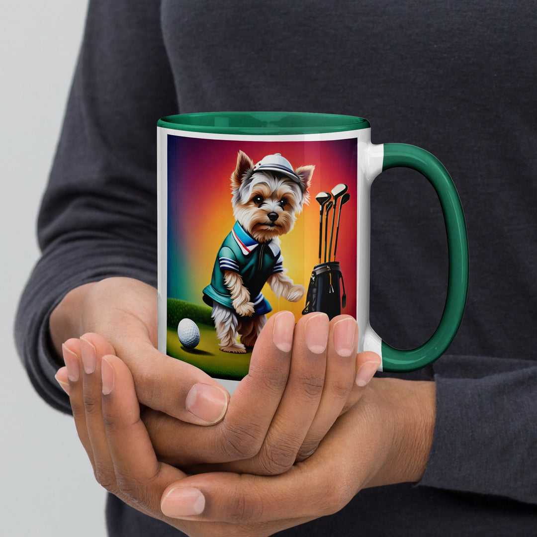 Morkie Golfer- Mug with Color Inside v5