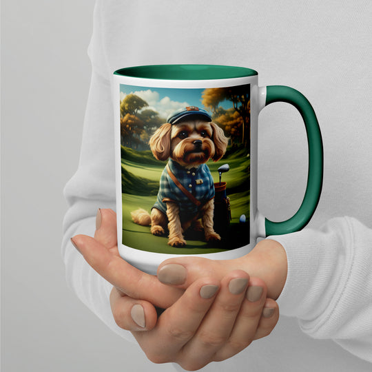 Pekapoo Golfer- Mug with Color Inside