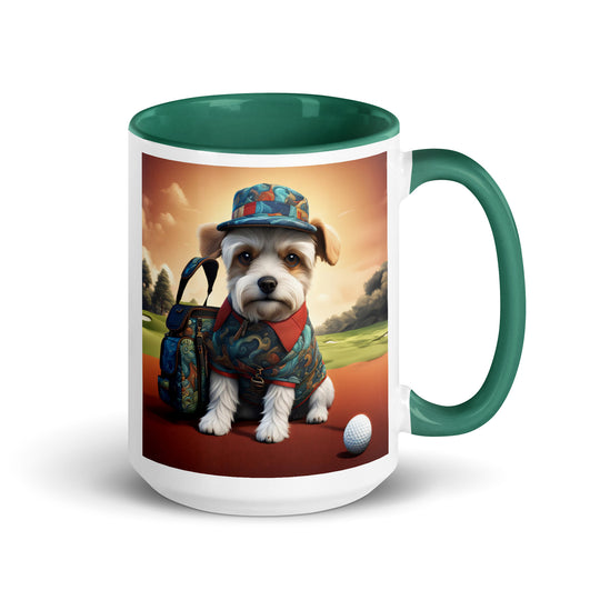 Pekapoo Golfer- Mug with Color Inside v5