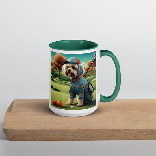 Pekapoo Golfer- Mug with Color Inside v8