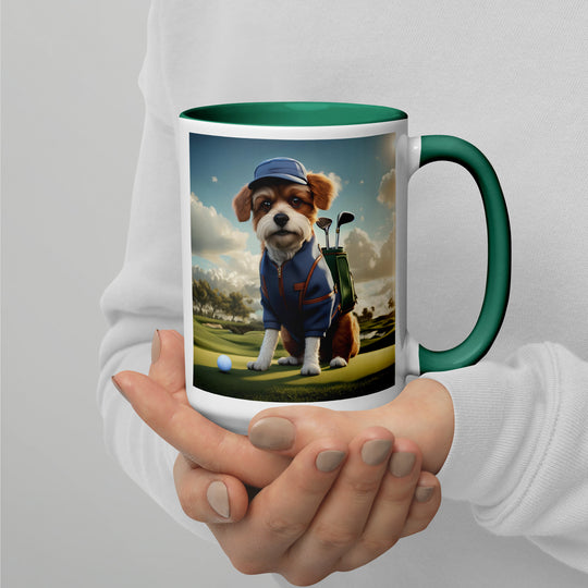 Pekapoo Golfer- Mug with Color Inside v10