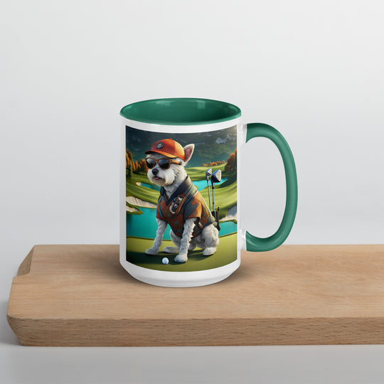 Pekapoo Golfer- Mug with Color Inside v13