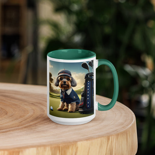 Pekapoo Golfer- Mug with Color Inside v6