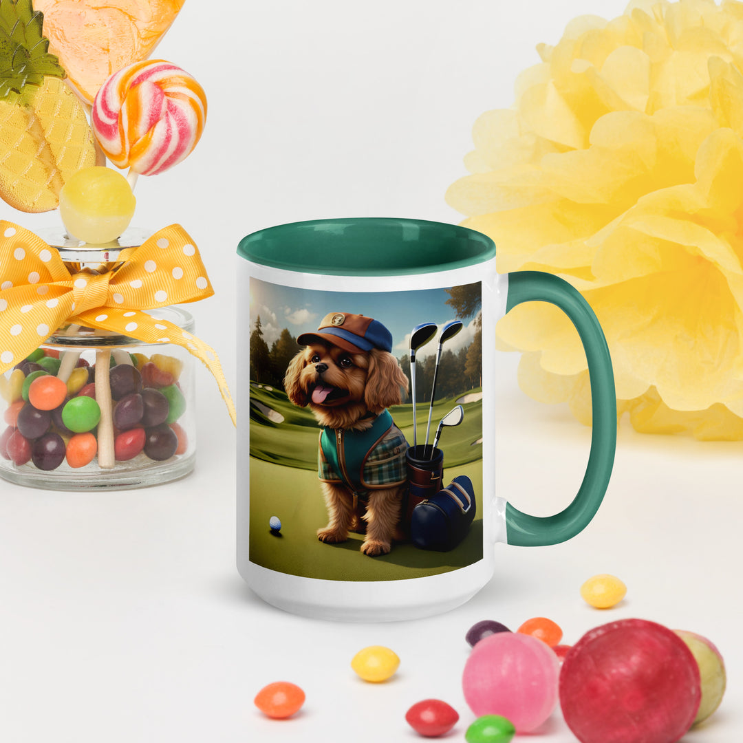 Pekapoo Golfer- Mug with Color Inside v12