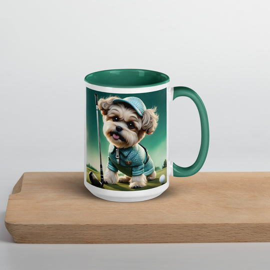 Shih-Poo Golfer- Mug with Color Inside