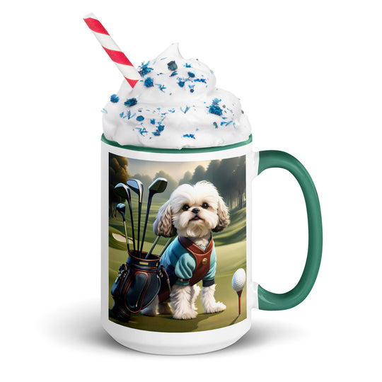 Shih-Poo Golfer- Mug with Color Inside v2