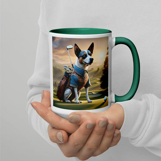 Texas Heeler Golfer- Mug with Color Inside v6