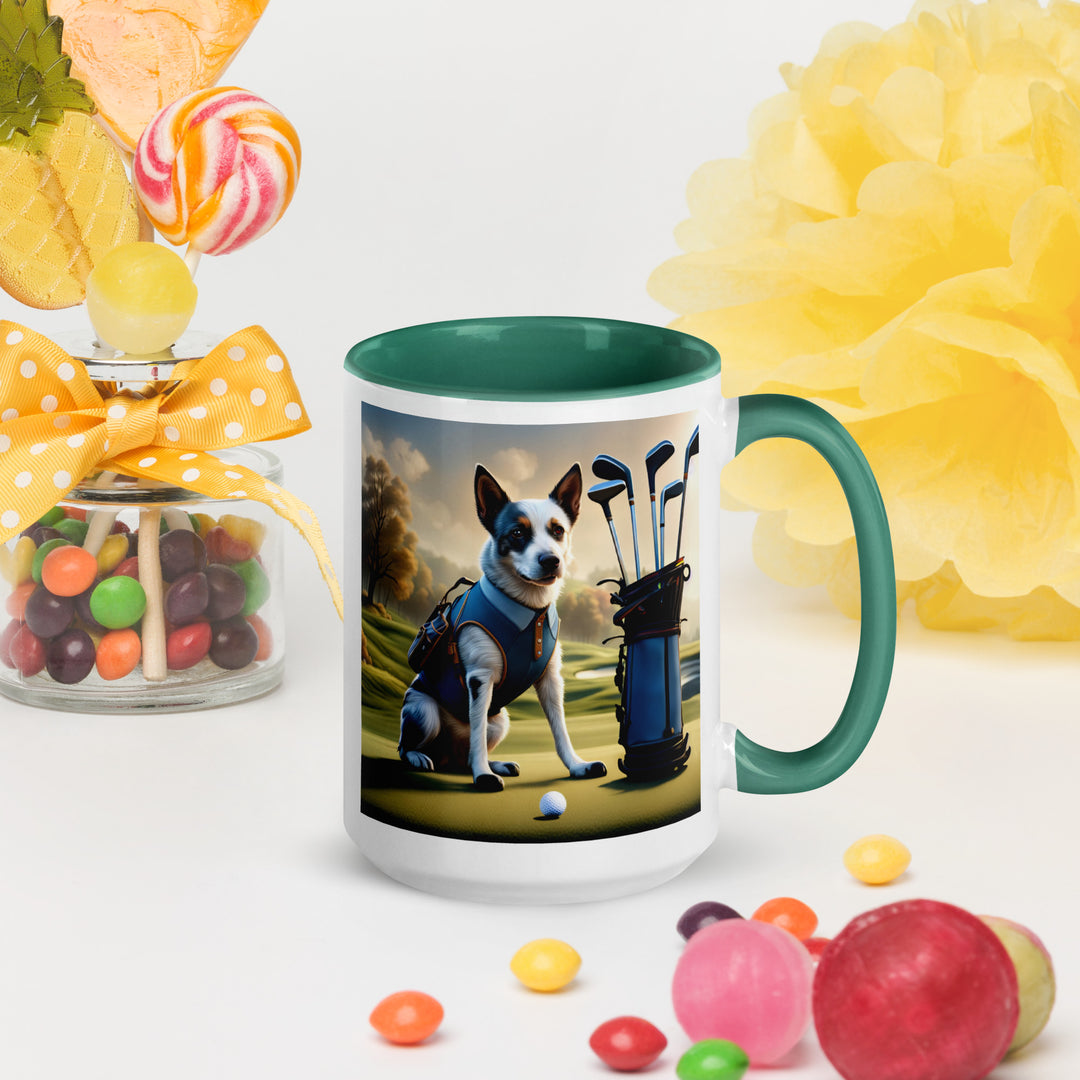 Texas Heeler Golfer- Mug with Color Inside v7