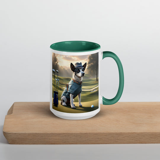 Texas Heeler Golfer- Mug with Color Inside v8