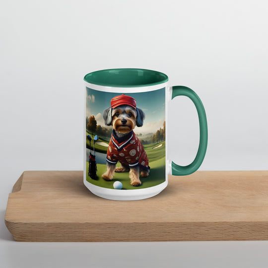 Yorkipoo Golfer- Mug with Color Inside v2