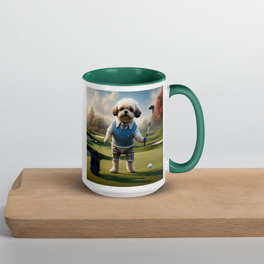 Pugapoo Golfer- Mug with Color Inside