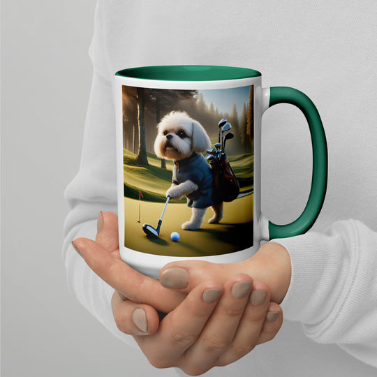 Pugapoo Golfer- Mug with Color Inside v3