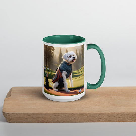 Pugapoo Golfer- Mug with Color Inside v8