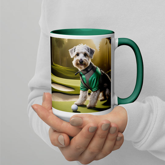 Schnoodle Golfer- Mug with Color Inside v3