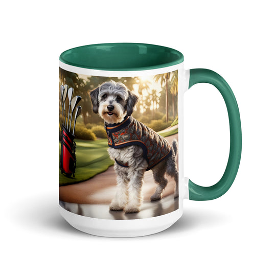 Schnoodle Golfer- Mug with Color Inside v11