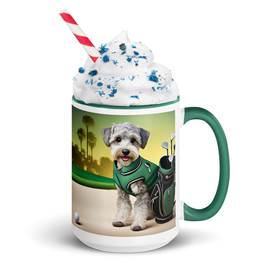 Schnoodle Golfer- Mug with Color Inside v13