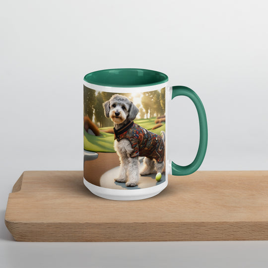 Schnoodle Golfer- Mug with Color Inside v14