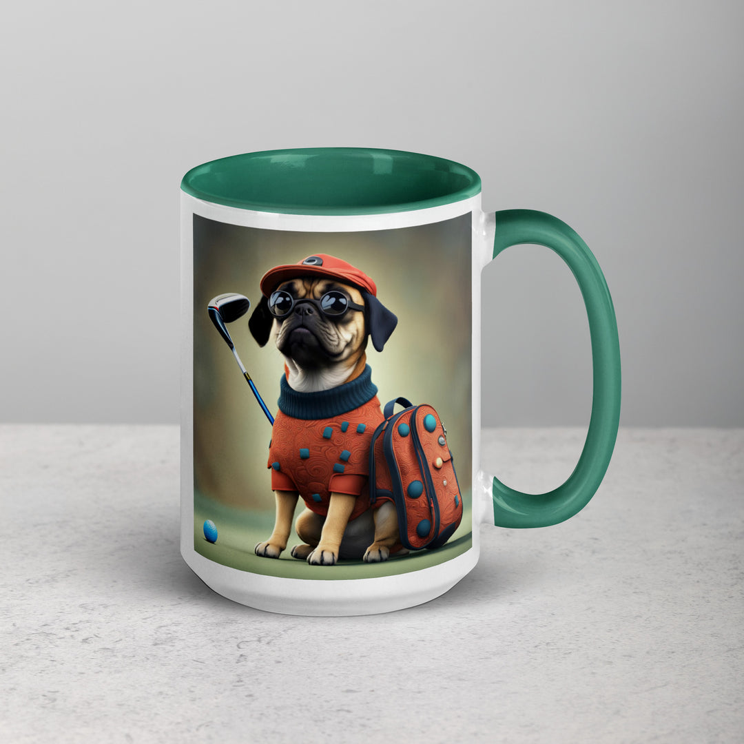 Puggle Golfer- Mug with Color Inside v4