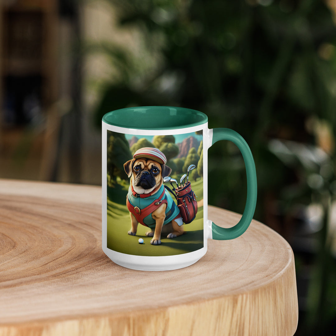 Puggle Golfer- Mug with Color Inside v5