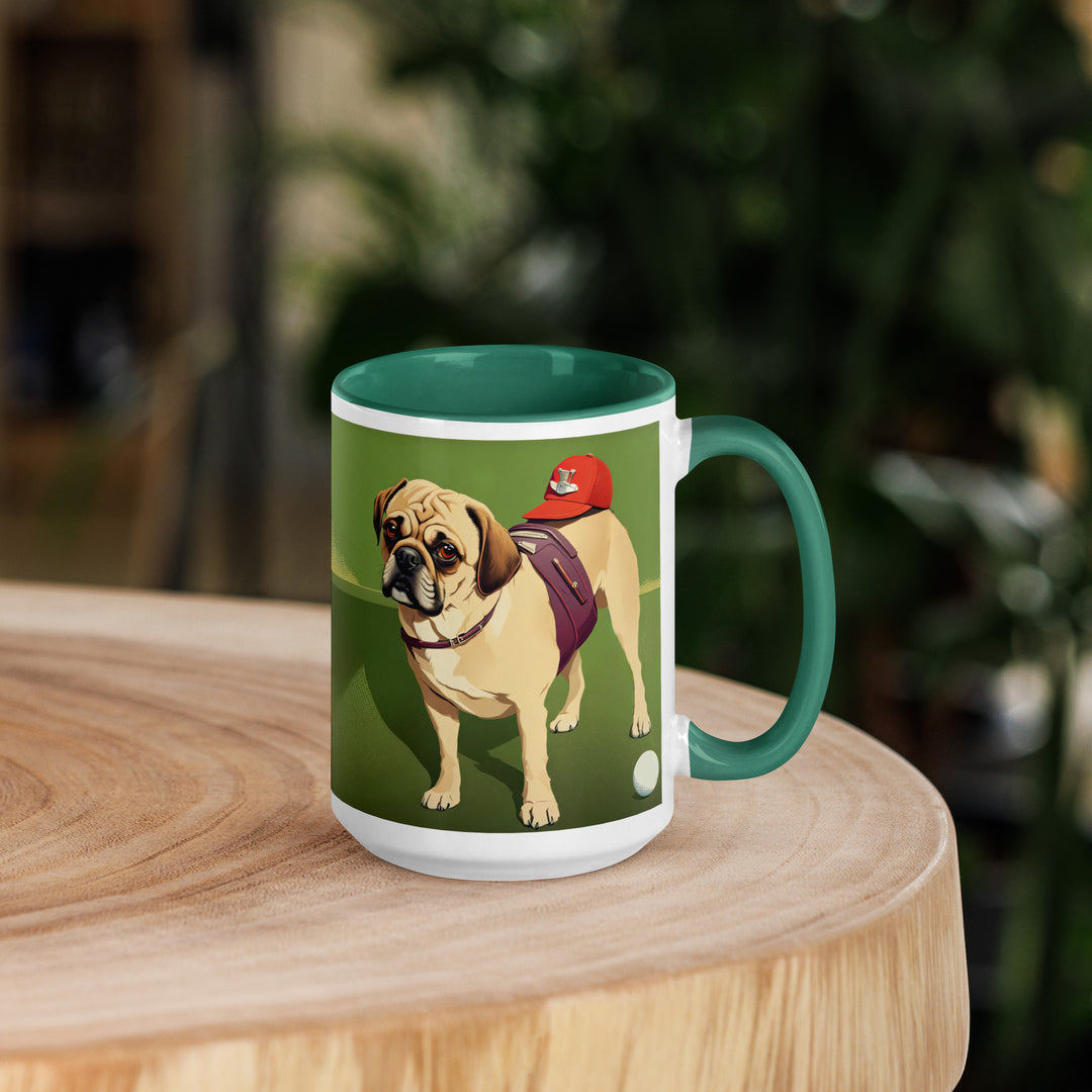 Puggle Golfer- Mug with Color Inside v11