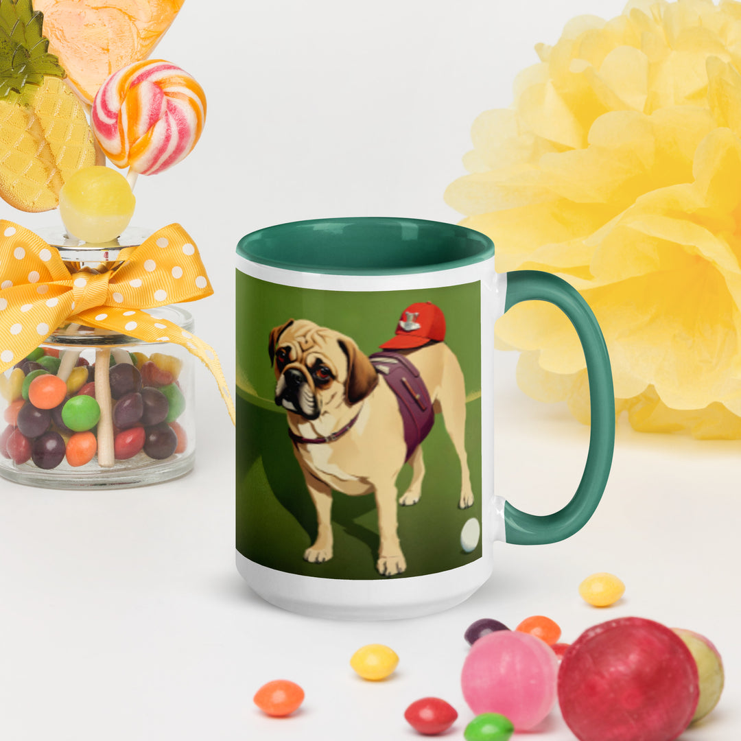 Puggle Golfer- Mug with Color Inside v12