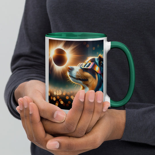 Australian Shepherd Eclipse- Mug with Color Inside