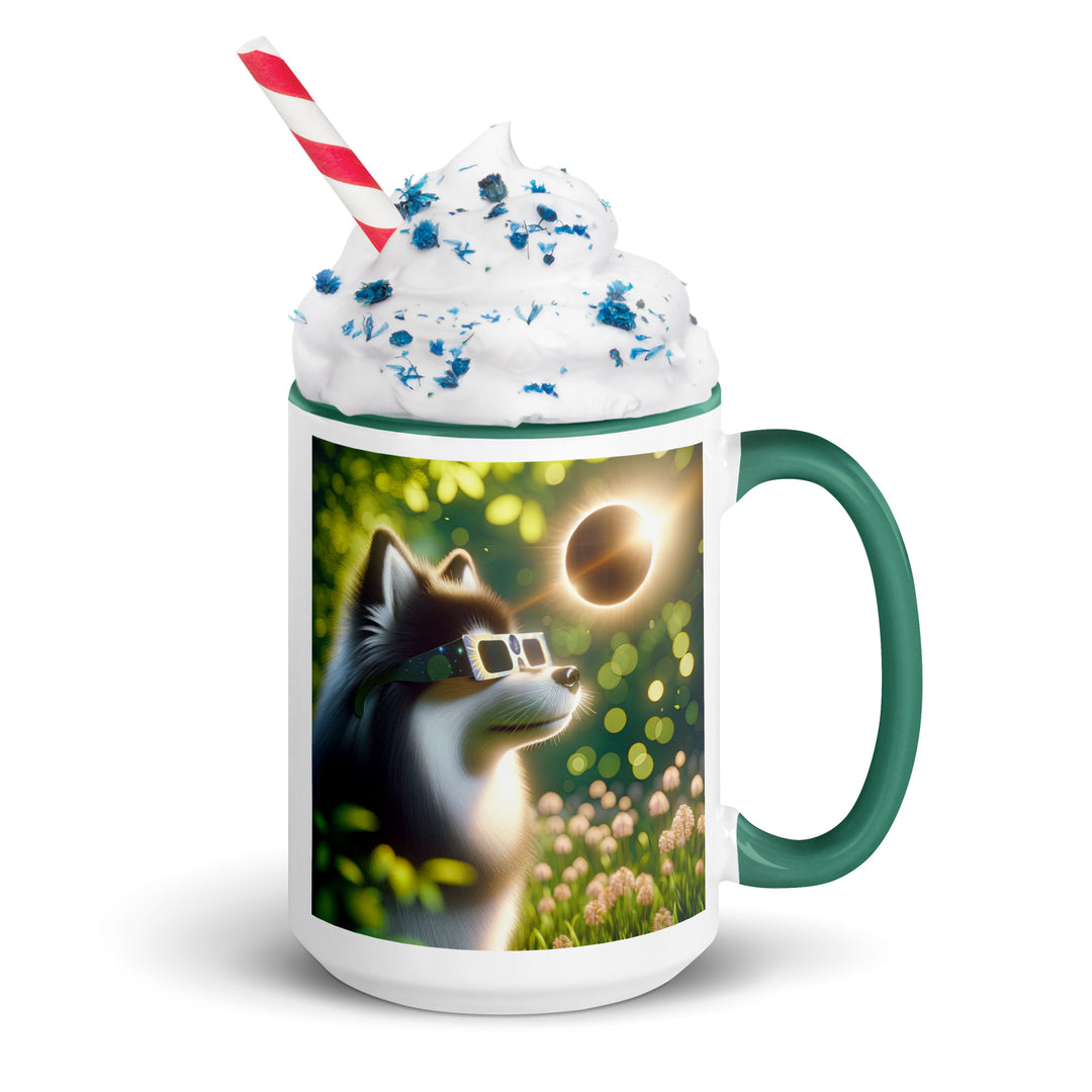 Pomsky Eclipse- Mug with Color Inside v2