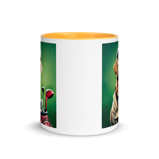 Mug with Color Inside-Labrador Retriever Golfer V2