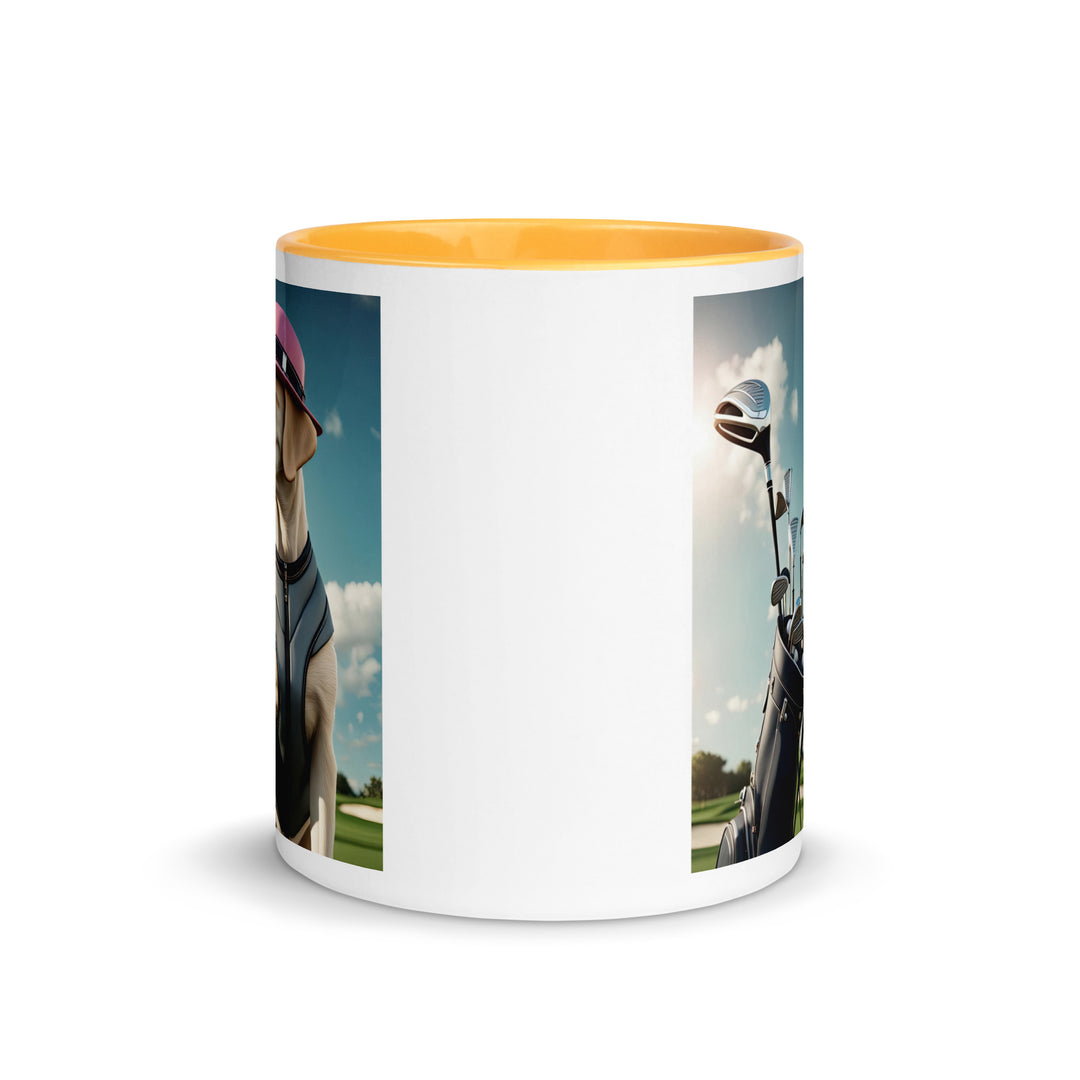 Mug with Color Inside-Labrador Retriever Golfer V3