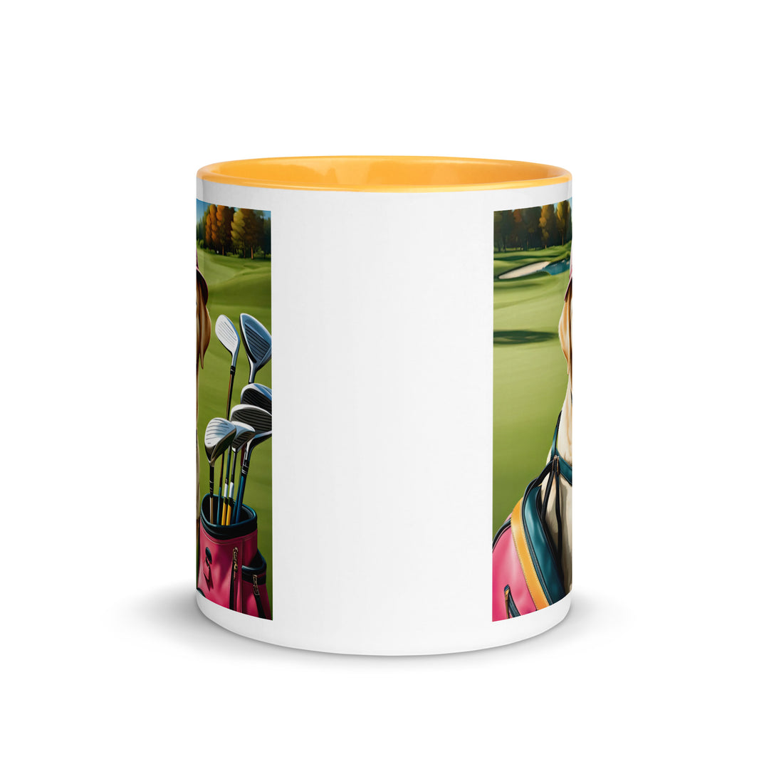 Mug with Color Inside-Labrador Retriever Golfer V10