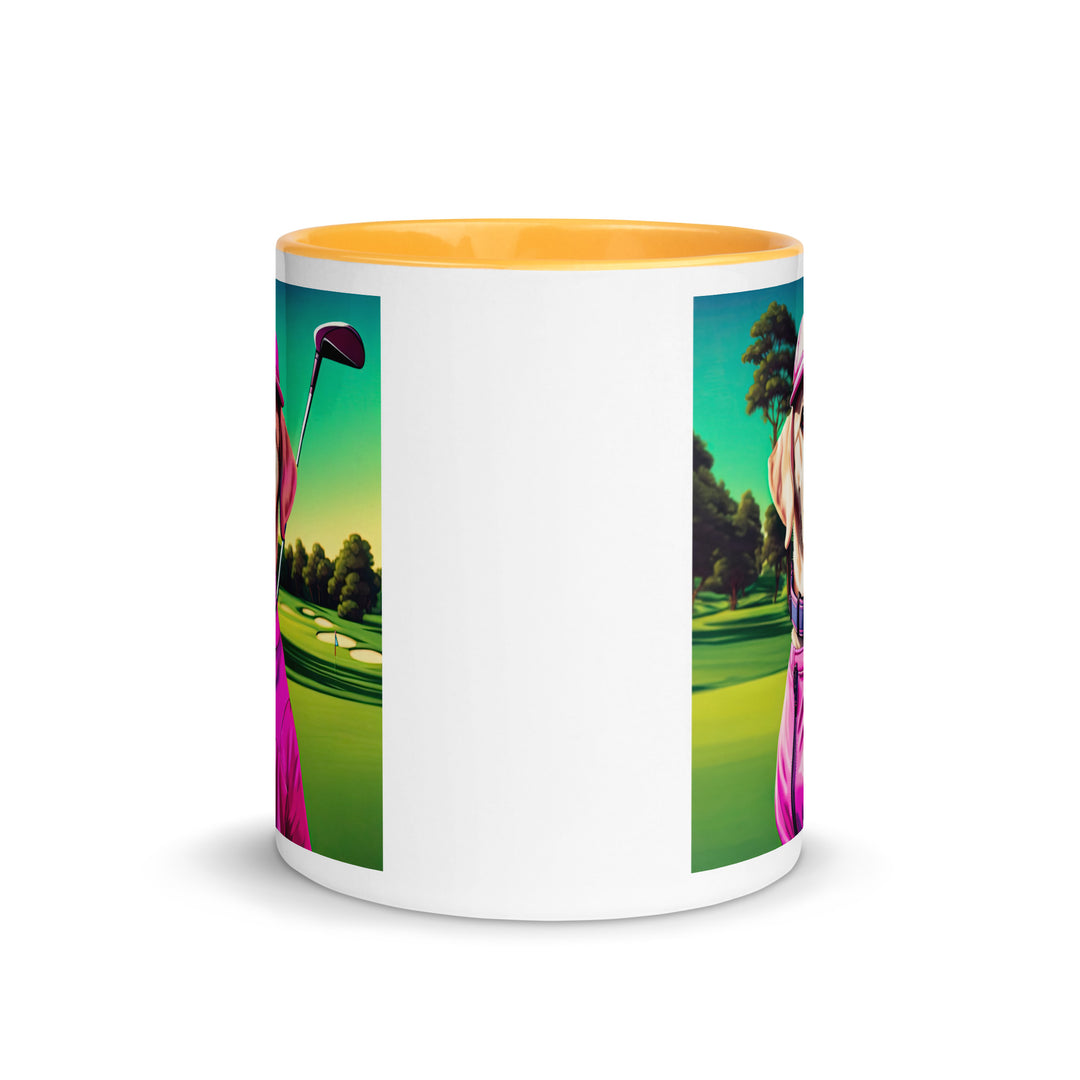 Mug with Color Inside-Labrador Retriever Golfer V14