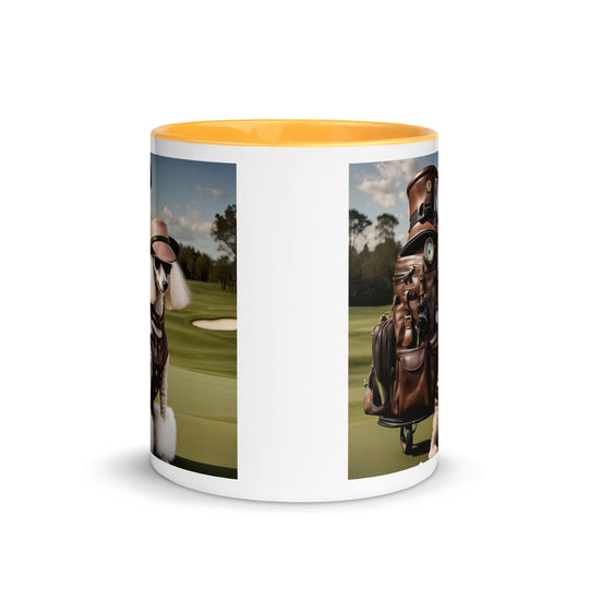 Poodle Golfer- Mug with Color Inside v6
