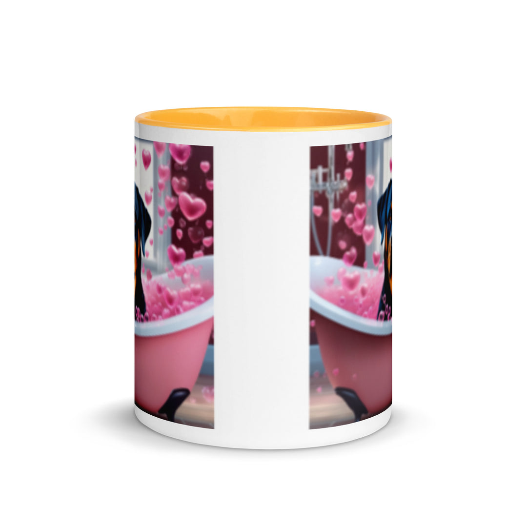 Rottweiler Romantic- Mug with Color Inside v2