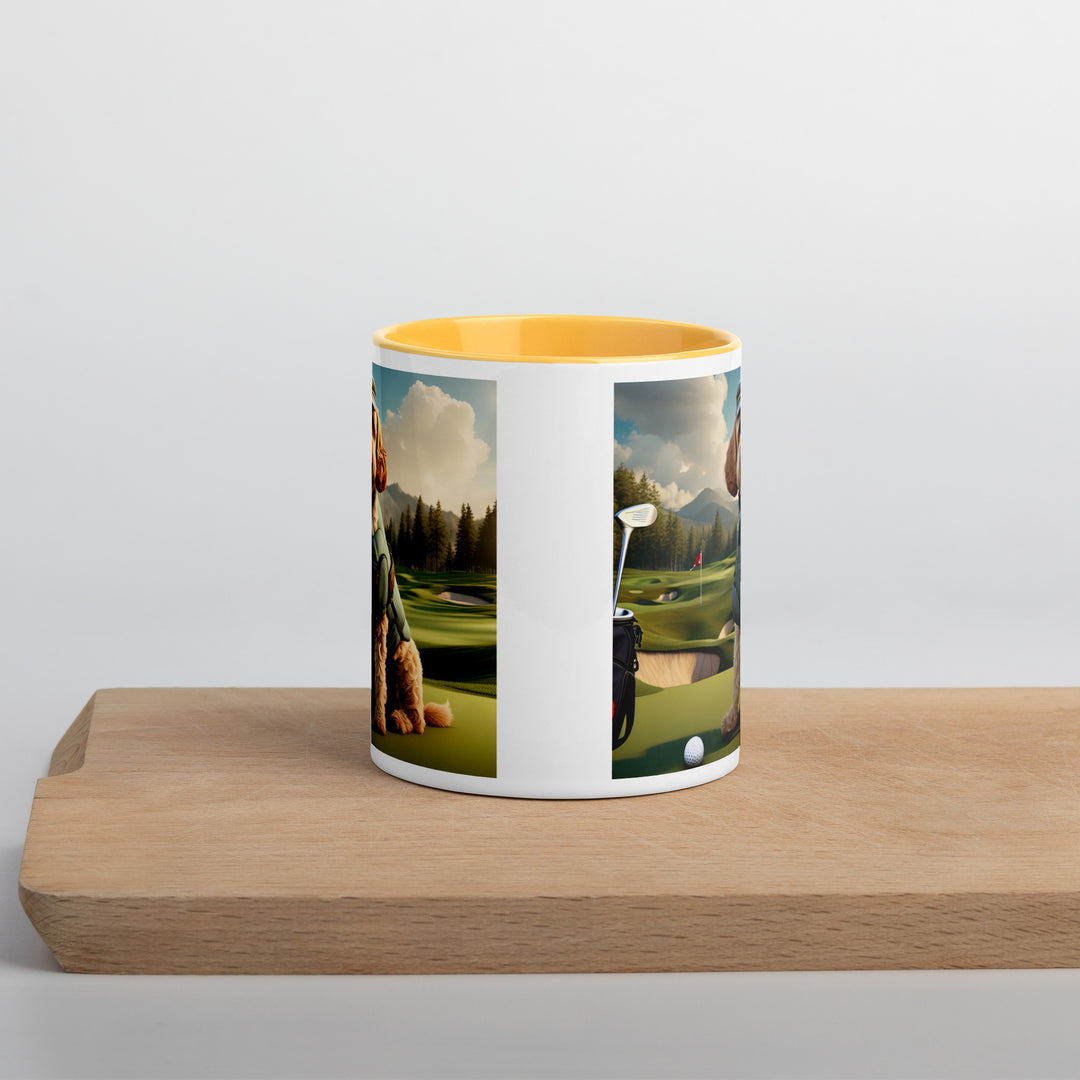 Cockapoo Golfer- Mug with Color Inside v7