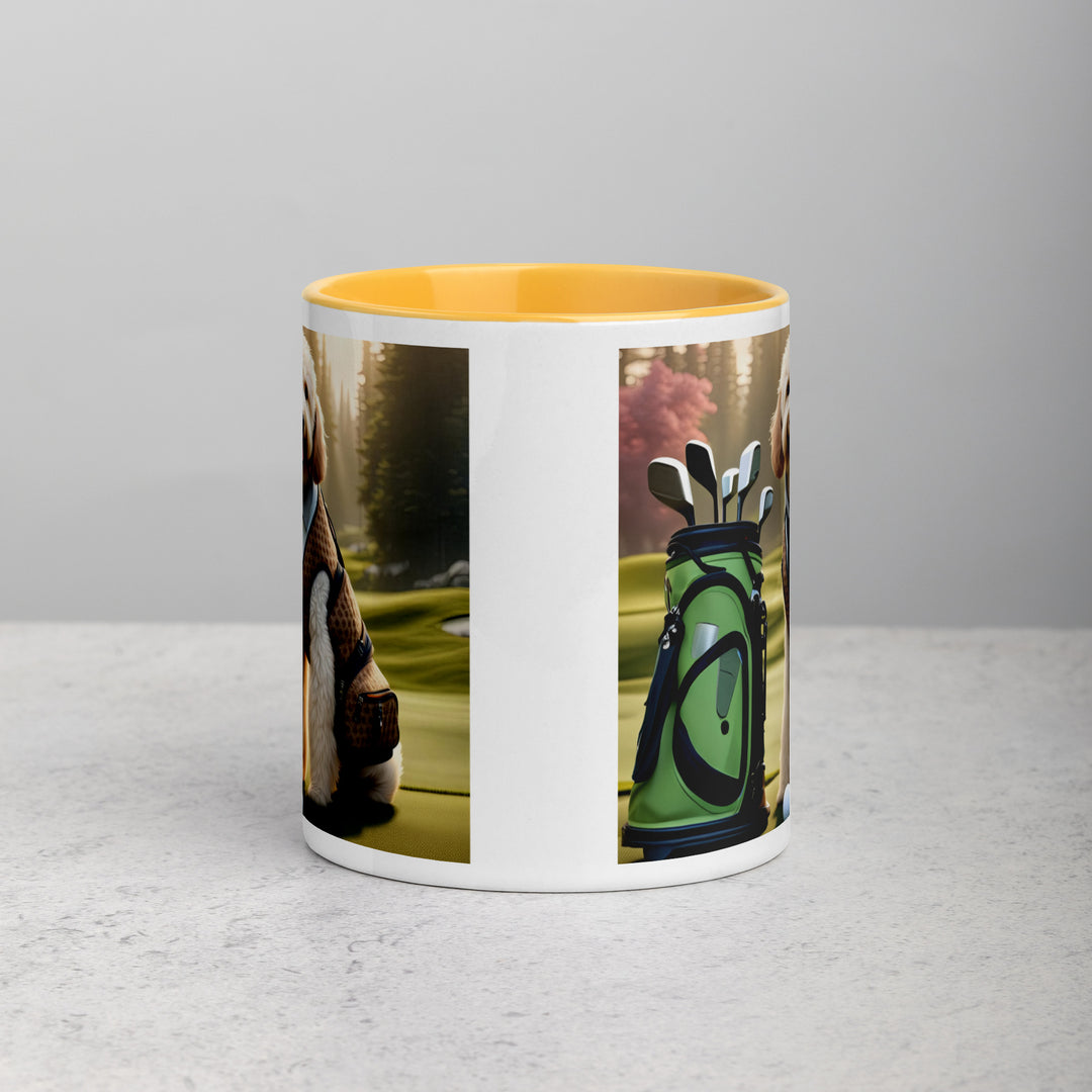 Goldendoodle Golfer- Mug with Color Inside v2