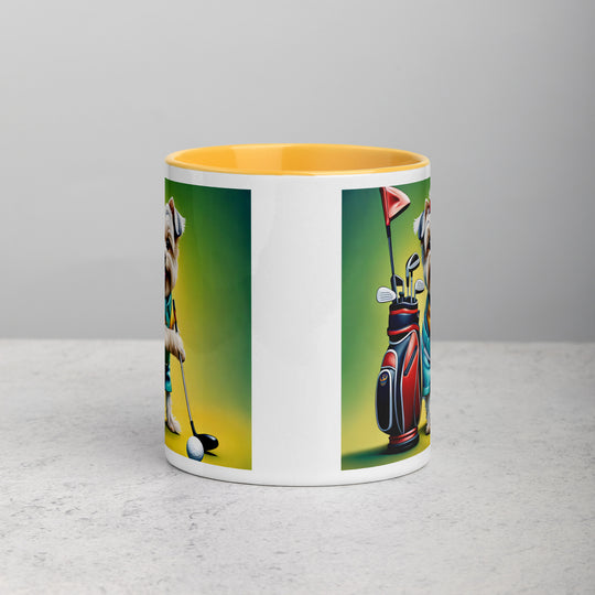 Morkie Golfer- Mug with Color Inside v4