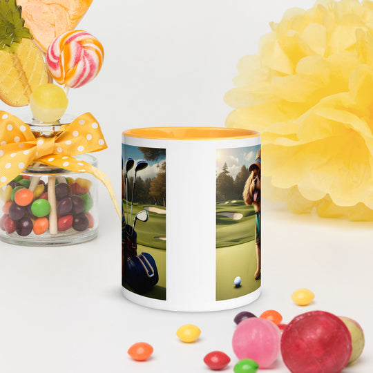 Pekapoo Golfer- Mug with Color Inside v12