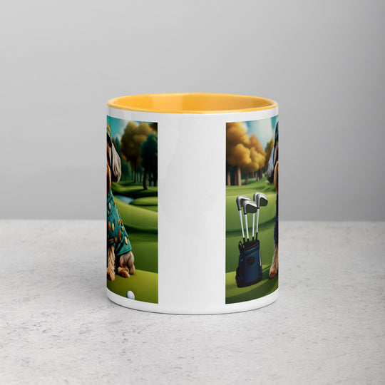 Yorkipoo Golfer- Mug with Color Inside v3