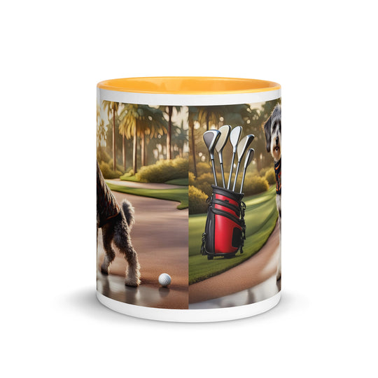 Schnoodle Golfer- Mug with Color Inside v11